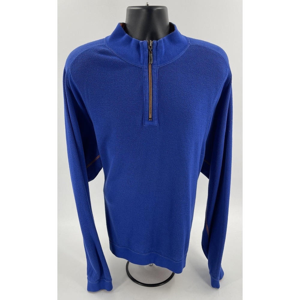 Tommy Bahama Reversible Sweater 2XL Long Sleeve 1/4 Zip Orange & Blue Gators